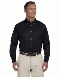 Harriton Men's Easy Blend Long Sleeve Twill Shirt with Stain Release